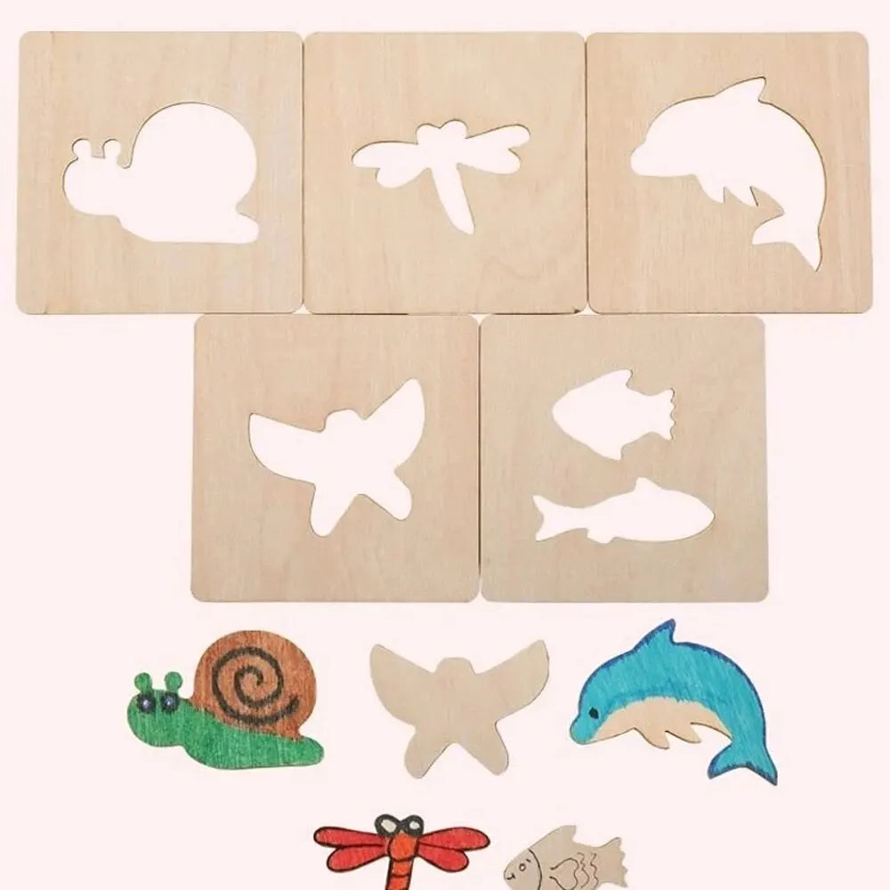 Creative Kids Wooden Stencil Set – Montessori Learning Fun!