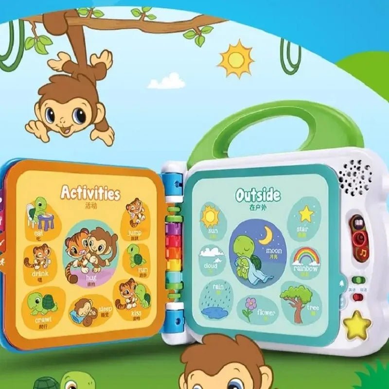 English Bilingual 100 Word Language Early Education Learn Machine Audio Book Animal Sound Cognative Smart Touch Read Toy Gift - Toys Market