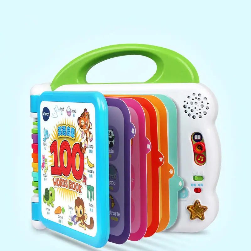 English Bilingual 100 Word Language Early Education Learn Machine Audio Book Animal Sound Cognative Smart Touch Read Toy Gift - Toys Market