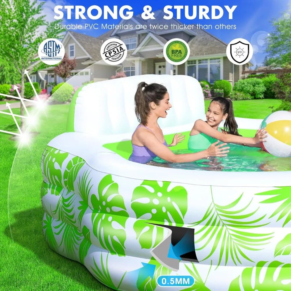 GlowFloats XL – 2024 Oversized Inflatable Pool with Seats & Lights for Ultimate Family Lounging! - Toys Market