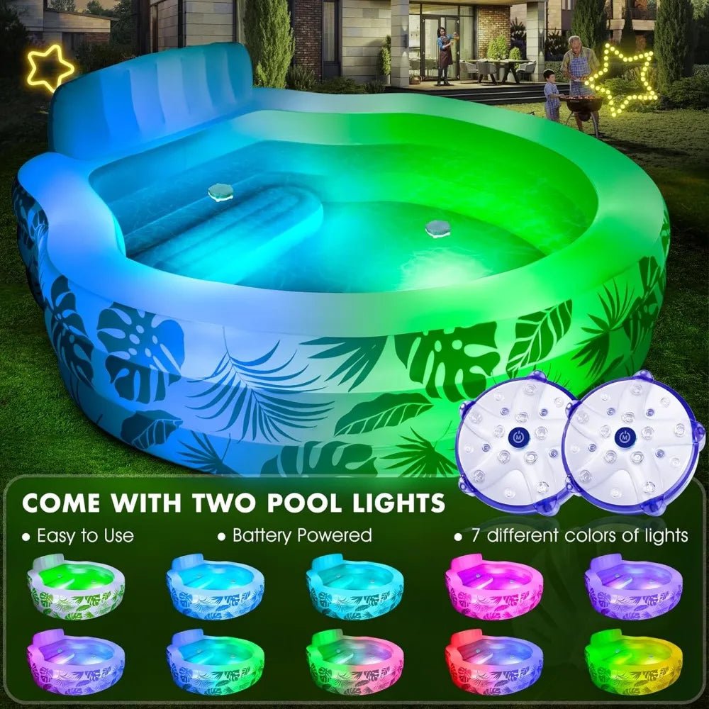 GlowFloats XL – 2024 Oversized Inflatable Pool with Seats & Lights for Ultimate Family Lounging! - Toys Market