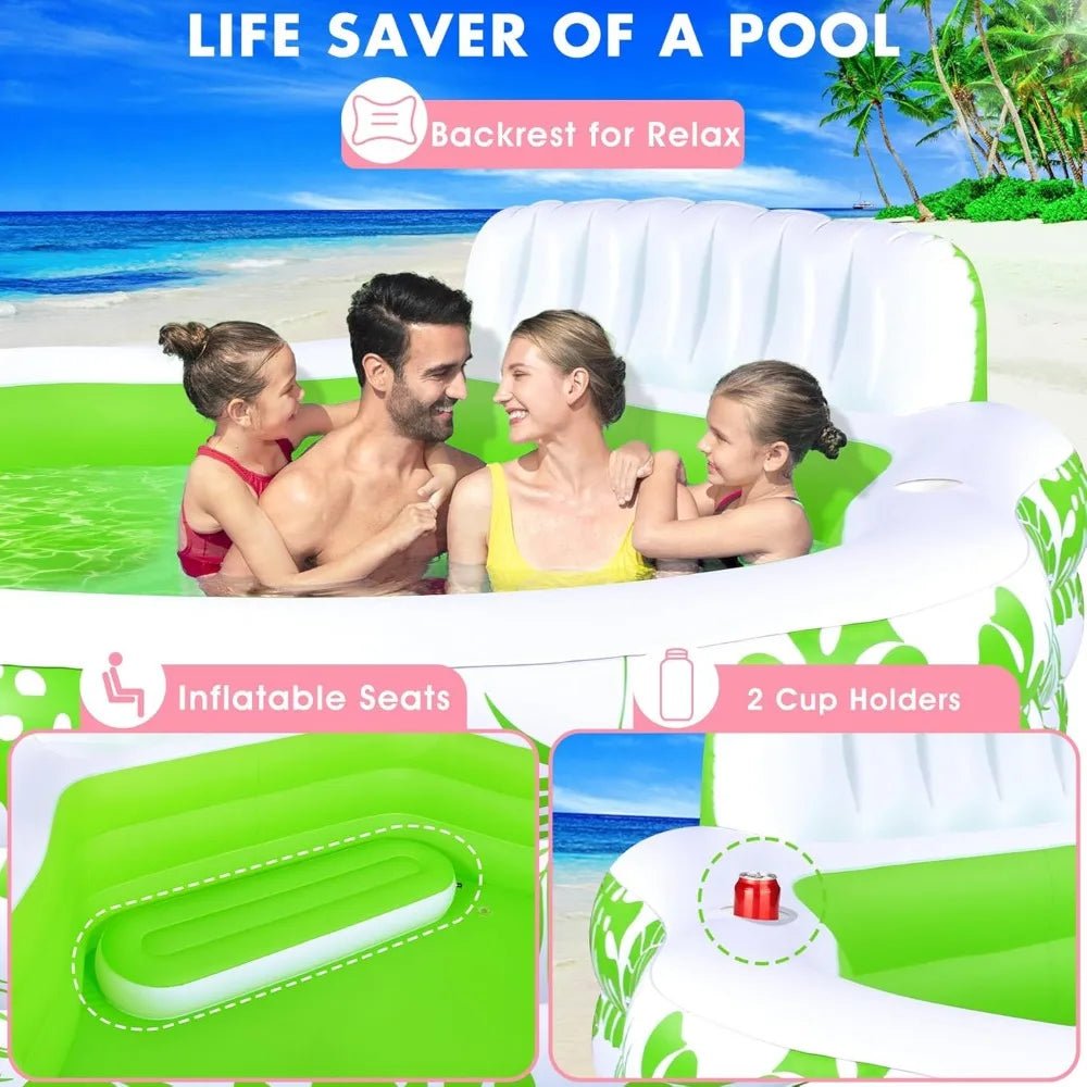 GlowFloats XL – 2024 Oversized Inflatable Pool with Seats & Lights for Ultimate Family Lounging! - Toys Market