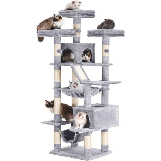 Heybly 73” Luxury Cat Tower – Heavy Duty Purrfect Perch! - Toys Market