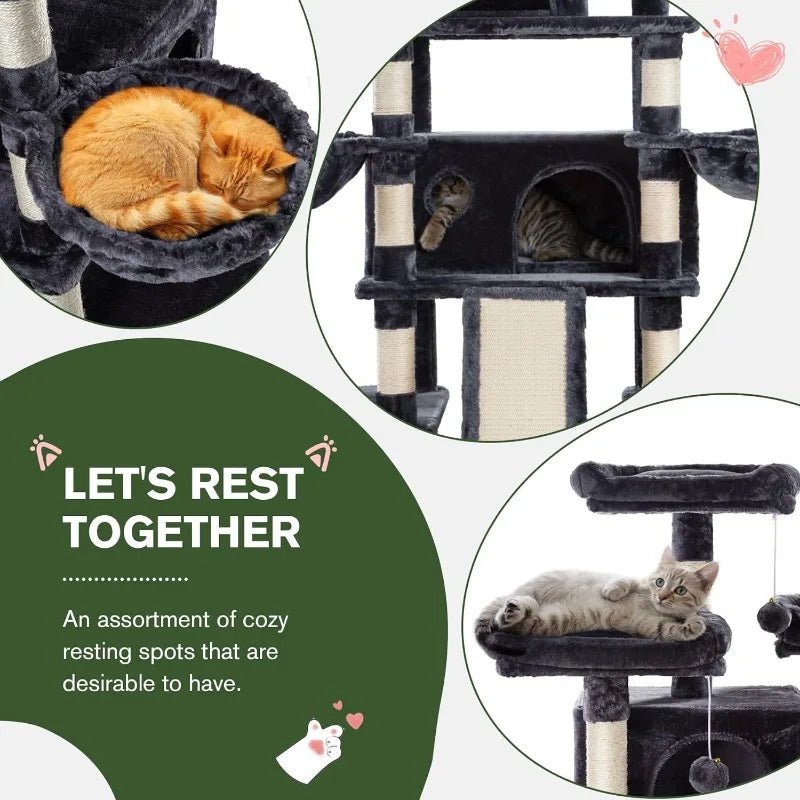 IMUsee 68” Cat Oasis – Multi - Level Luxury with Condo & Scratching Posts! - Toys Market