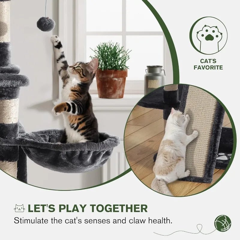 IMUsee 68” Cat Oasis – Multi - Level Luxury with Condo & Scratching Posts! - Toys Market