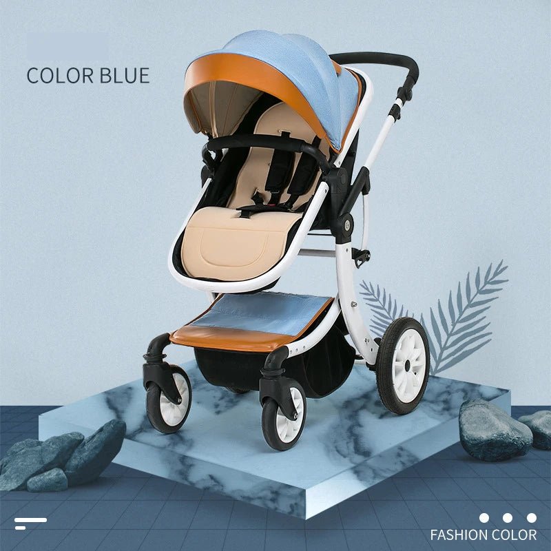 Luxurious 2 - in - 1 Leather Baby Stroller & Car Seat Combo - Toys Market