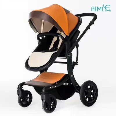 Luxurious 2 - in - 1 Leather Baby Stroller & Car Seat Combo - Toys Market