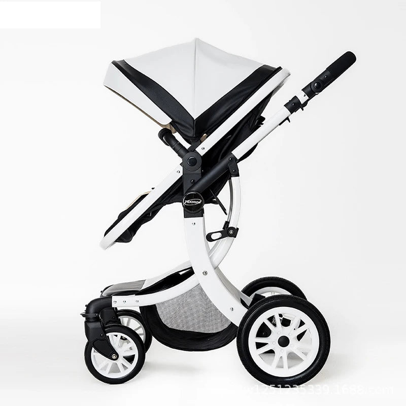 Luxurious 2 - in - 1 Leather Baby Stroller & Car Seat Combo - Toys Market