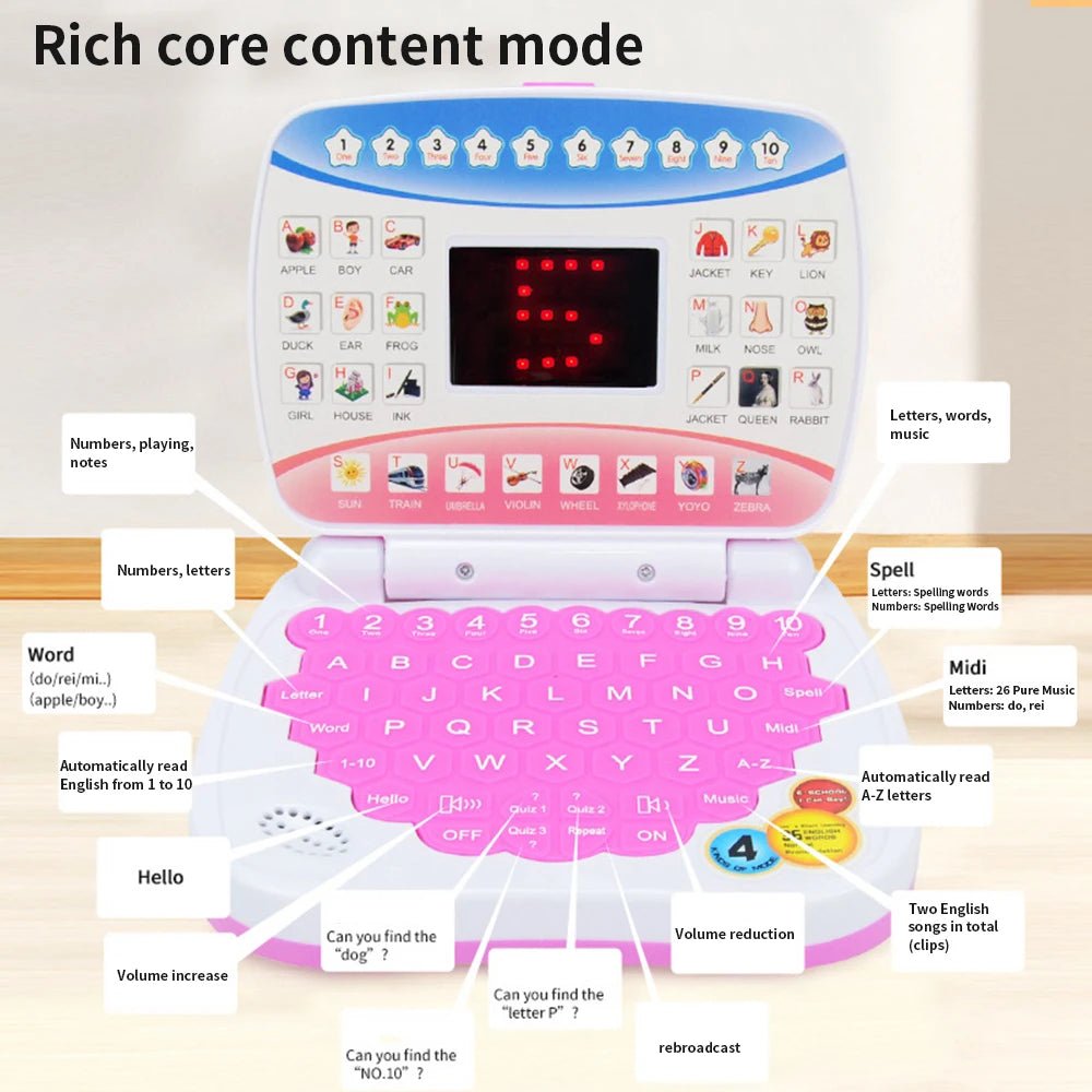 Mini SmartLearn Computer – Multi - Function Educational Toy for Kids! - Toys Market