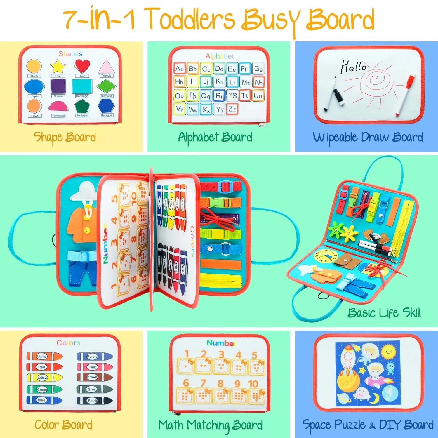 Montessori Busy Board – Sensory Travel Fun for Toddlers - Toys Market