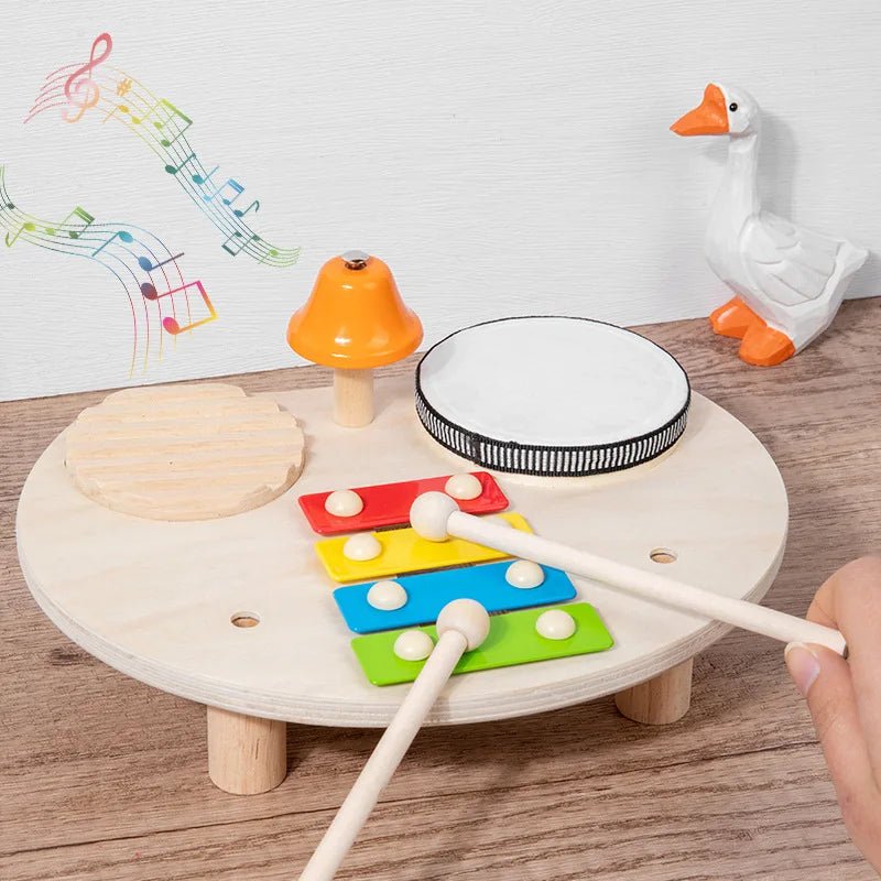 Multifunctional Wooden Music Table – Early Learning Drum Set for Babies! - Toys Market