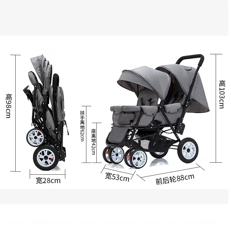 Ultimate Twins Baby Stroller – Lightweight & Collapsible Double Seat - Toys Market