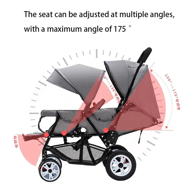 Ultimate Twins Baby Stroller – Lightweight & Collapsible Double Seat - Toys Market